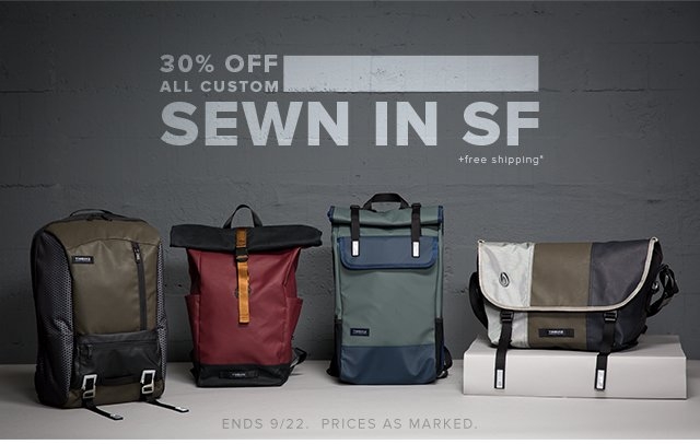 30% OFF All Custom | Sewn in SF | + Free Shipping*