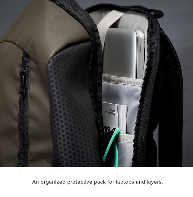 An organized protective pack for laptops and layers.